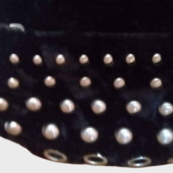 STEVE MADDEN GIRLS BLACK FAUX VELVET MINI STUDDED BACKPACK - Picture 5 of 14